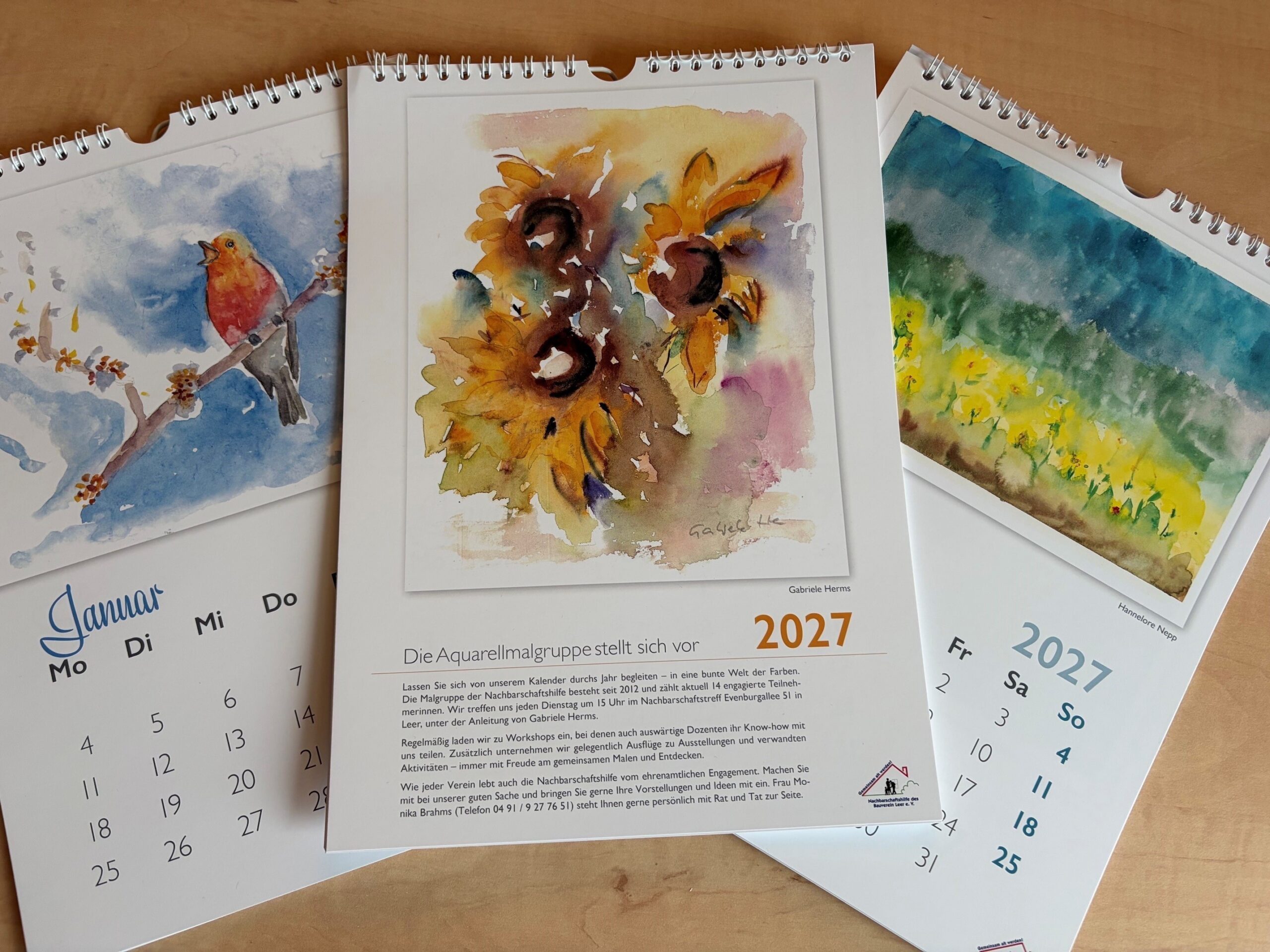 Kalender der Malgruppe der Nachbarschaftshilfe für das Jahr 2027