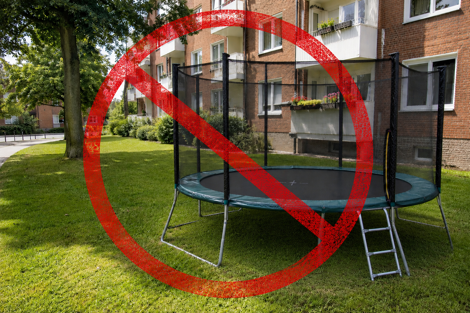 Trampoline sind auf Allgemeinflächen des Bauverein Leer eG nicht zulässig